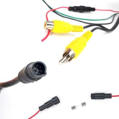 Kabel mit Sicherung zum Anschluss des Monitors Kabel mit Sicherung zum Anschluss des Monitors