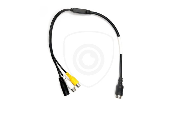 Y-Adapter vierpolig männlich / 2x Cinch weiblich + Stromversorgung weiblich Y-Adapter vierpolig männlich / 2x Cinch weiblich + Stromversorgung weiblich