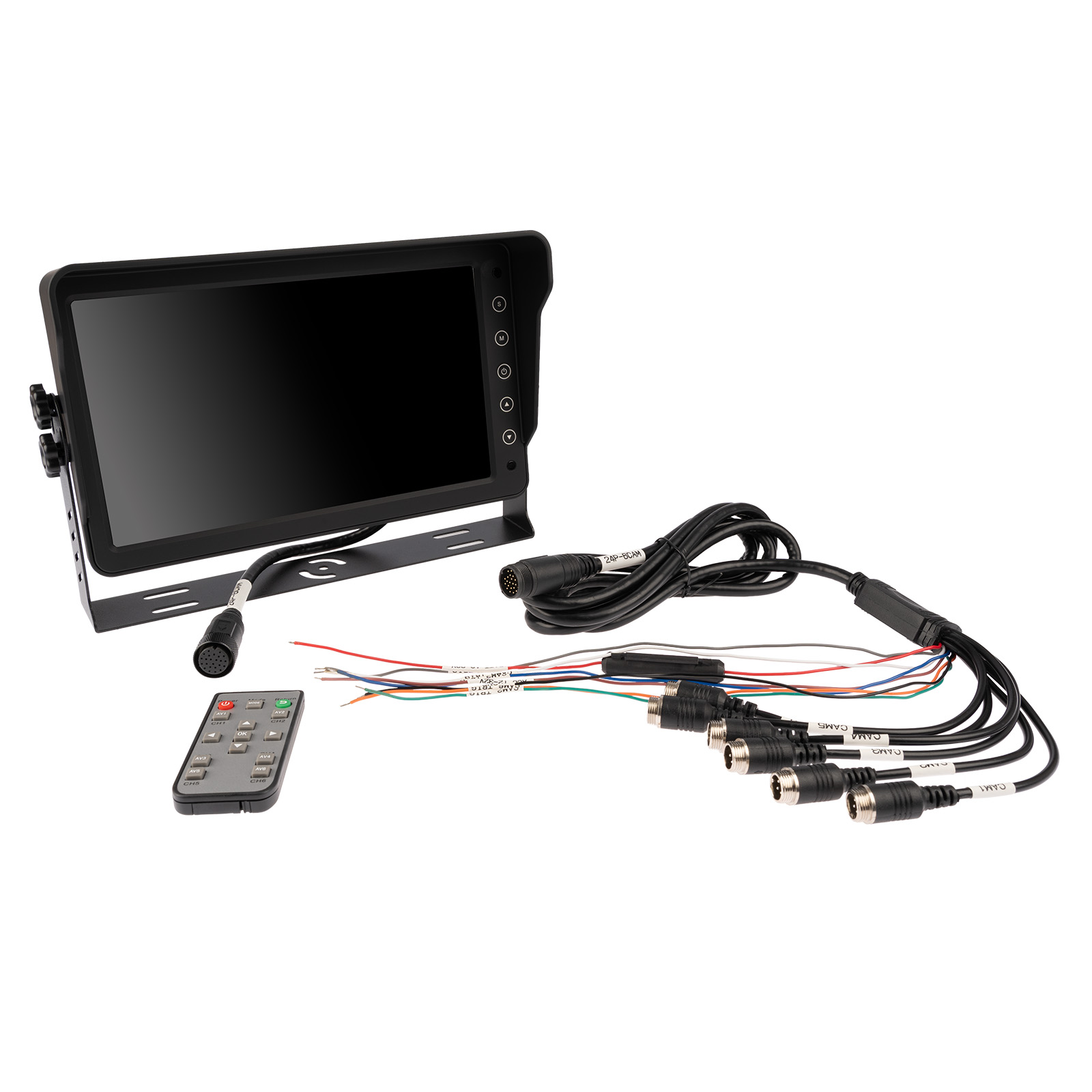 Lieferumfang des AHD Monitors für 6 Kameras